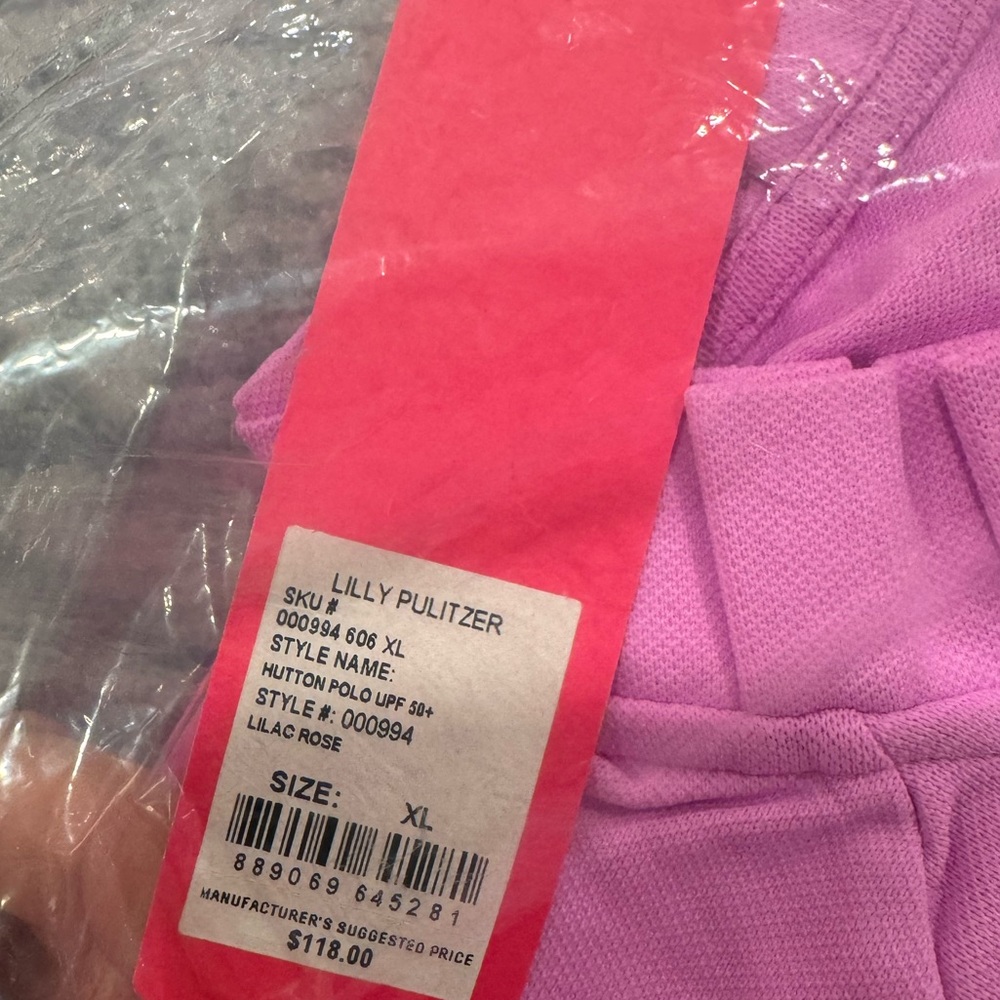 NWT Lilly Pulitzer Luxletic Hutton Polo SPF 50 Lilac Rose Ruffled Top Size XL - Picture 5 of 5
